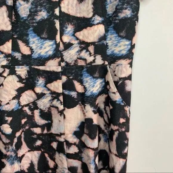 Club Monaco dress casual abstract print black multi color shirt sleeves size 6 - Picture 8 of 11